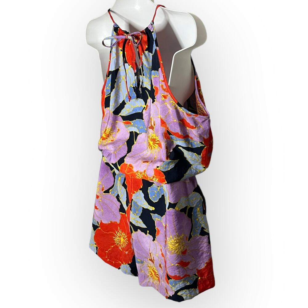 Ann Taylor Loft Women's Multicolor Floral Full Bloom Romper Size Medium Petite - Picture 11 of 15